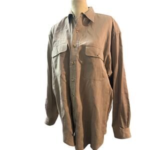 Polo Ralph Lauren Khaki Button-Down Shirt – Long Sleeve Utility Style size L